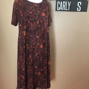 Burgundy background swing dress